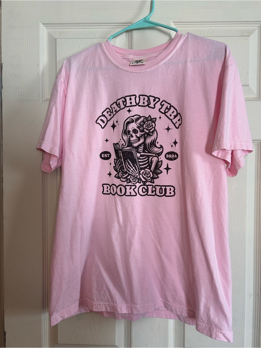 Comfort Colors Light Pink Graphic Tee with Bold Black Print